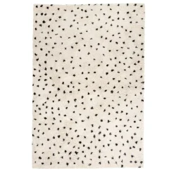 Teppich Hochflor - Grand Dots Creme Schwarz