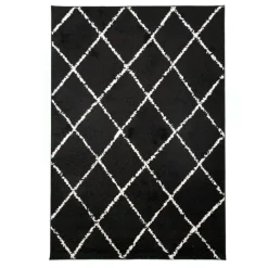 Teppich Hochflor - Grand Lines Schwarz Creme