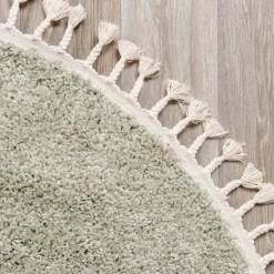 Teppich Hochflor Rund - Lofty Fringe Mint