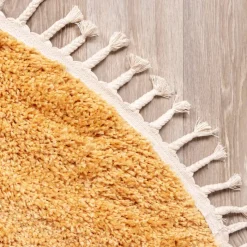Teppich Hochflor Rund - Lofty Fringe Gelb