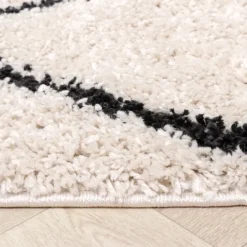 Teppich Hochflor - Sensa Lines Creme Schwarz