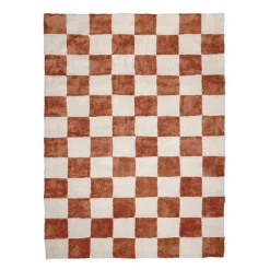 Teppich kariert - Blox terracotta weiß