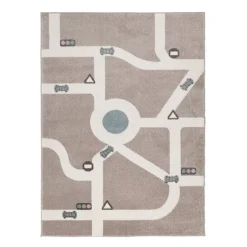 Teppich Kinderzimmer - Bowie Autobahn Taupe