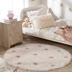 Teppich Kinderzimmer Rund - Lou Dots Taupe