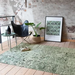 Teppich Patchwork - Wonder Grün Schwarz