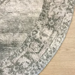 Teppich rund vintage - Kyra Medaillon Grün