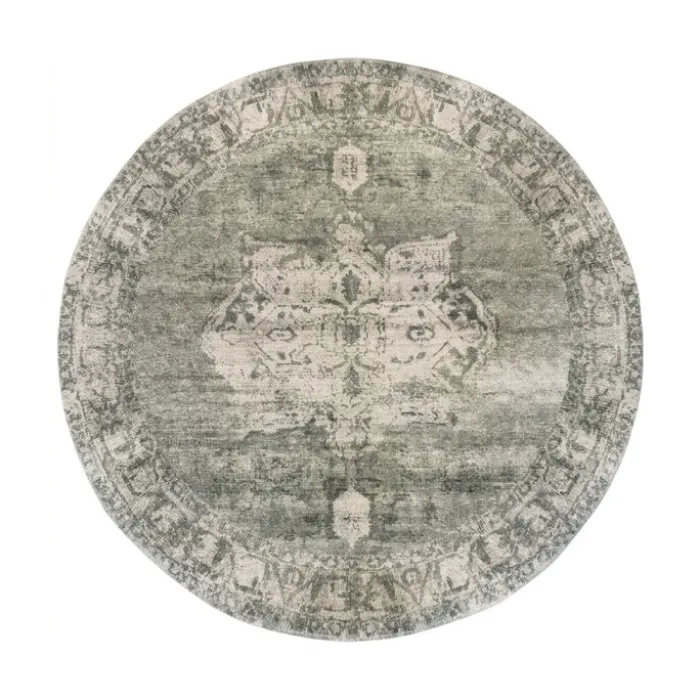 Teppich rund vintage - Kyra Medaillon Grün