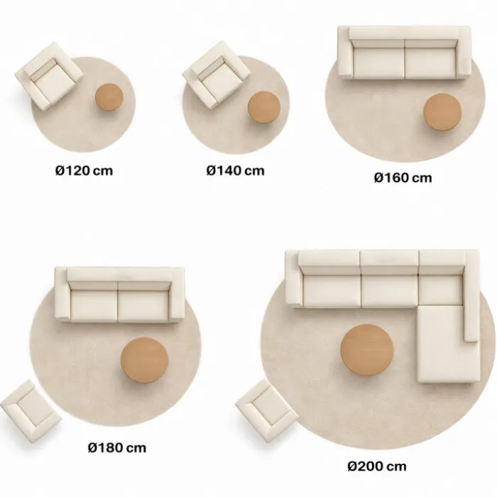 Teppich rund vintage - Kyra Medaillon Taupe