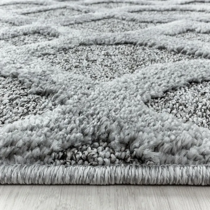 Teppich Skandinavisch Rund - Pitea Tile Grau