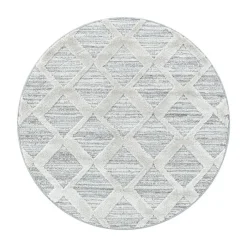 Teppich Skandinavisch Rund - Pitea Diamond Grau