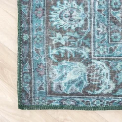 Teppich Vintage - Estate Medaillon Blau Grün