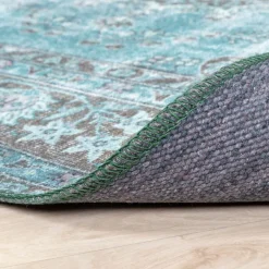 Teppich Vintage - Estate Medaillon Blau Grün