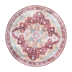 Teppich Vintage Rund - Azara Rot