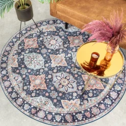 Teppich Vintage Rund - Imagine Oriental Blau