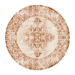 Teppich Vintage Rund - Spring Ethnic Creme Terra
