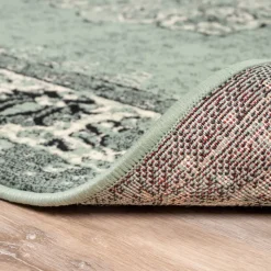 Teppich Vintage Rund - Wonder Grün Schwarz