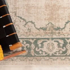 Teppich Vintage - Spring Medaillon Creme Grün