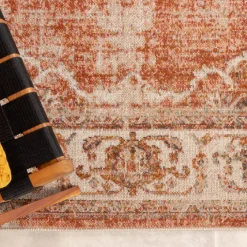 Teppich Vintage - Spring Medaillon Terracotta Creme