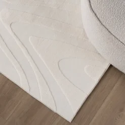 Teppich Wohnzimmer - Charm Shapes Weiß