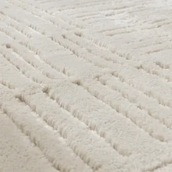 Teppich Wohnzimmer - Yune Lines Creme