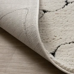 Teppich Wohnzimmer - Yune Stone Creme Schwarz