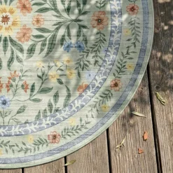 Vintage Gartenteppich Rund - Luana Dunkelgrün