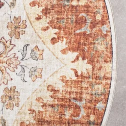 Vintage Gartenteppich Rund - Santo Mandala Terrakotta