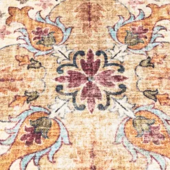 Vintage Gartenteppich Rund - Santo Mandala Hellblau