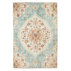 Vintage Gartenteppich - Santo Mandala Hellblau