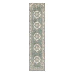 Vintage Läufer - Spring Medaillon Grün Creme