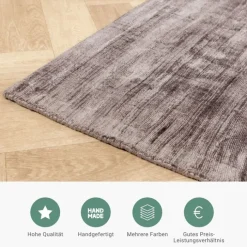 Viskose Teppich - Pearl Grau