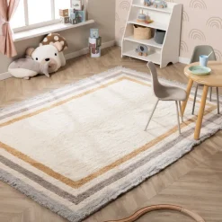 Waschbarer Kinderteppich - Milo Grau