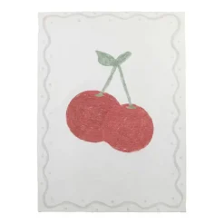 Waschbarer Kinderteppich - Mick Kirsche Rot