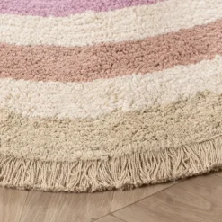 Waschbarer Kinderteppich Oval - Milo Rosa