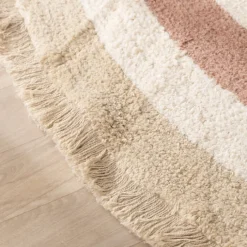 Waschbarer Kinderteppich Rund - Milo Rosa