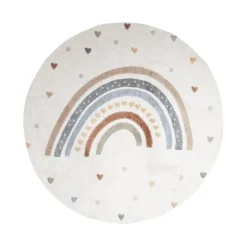 Waschbarer Kinderteppich Rund - Ravi Rainbow Bunt