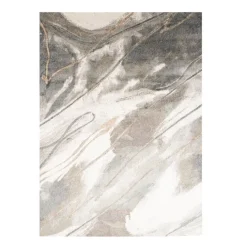 Waschbarer Teppich Abstrakt - Misha Lines Creme Grau