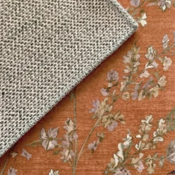 Waschbarer Teppich - Misty Floral Terrakotta