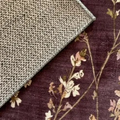 Waschbarer Teppich - Misty Floral Braun