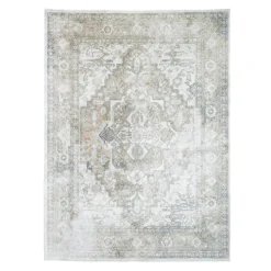 Waschbarer Teppich - Nova Aztec Olivgrün