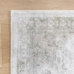 Waschbarer Teppich - Nova Aztec Olivgrün