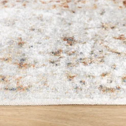 Waschbarer Teppich - Nova Medaillon Hellgrau