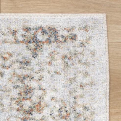 Waschbarer Teppich - Nova Medaillon Hellgrau