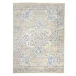 Waschbarer Teppich - Nova Medaillon Grün