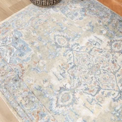Waschbarer Teppich - Nova Medaillon Grün