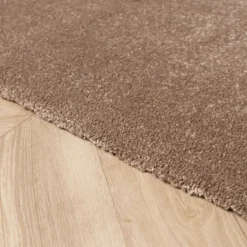 Waschbarer Teppich Rund - Clean Braun