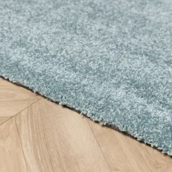Waschbarer Teppich Rund - Clean Hellblau