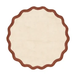 Waschbarer Teppich Rund - Hazy Braun Creme