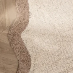 Waschbarer Teppich Rund - Hazy Beige Creme