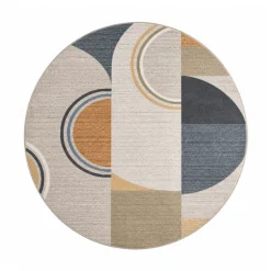 Waschbarer Teppich Rund - Misha Blocks Bunt
